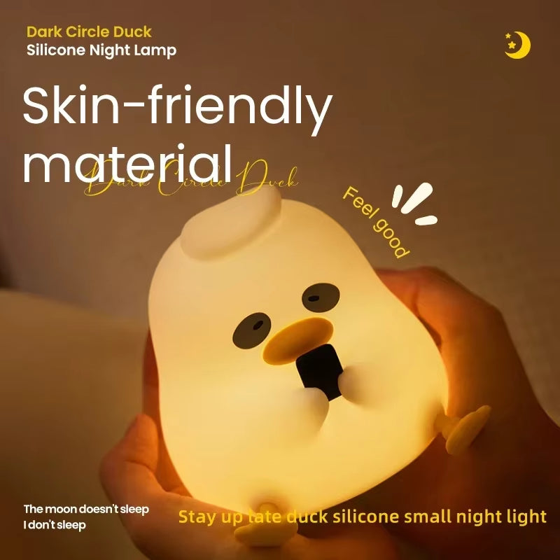 Rechargeable LED Night Light Cute Silicone Night Light with Timer Dimming Touch Lamp Bedside Decoration Lighting Children Gift