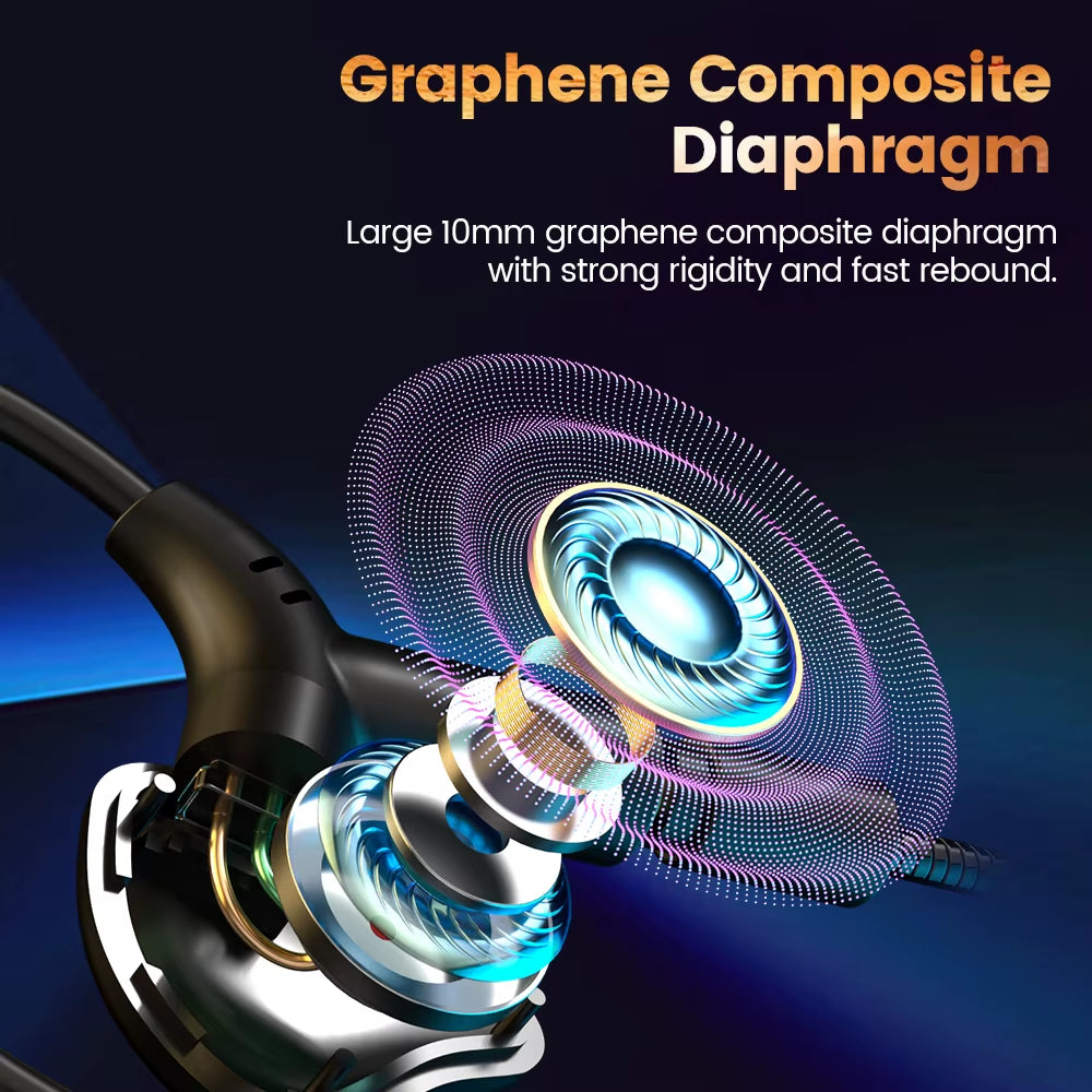 G59 Game Wired Headphones HIFI Bass In-Ear Headphones Wire Controlled with Microphone Noise Reduction Headphones