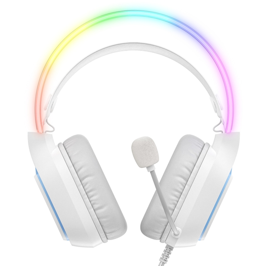 ONIKUMA X22 Breathing Lights Over-Ear Wired Gaming Headphones (White)