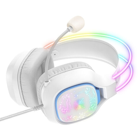 ONIKUMA X22 Breathing Lights Over-Ear Wired Gaming Headphones (White)