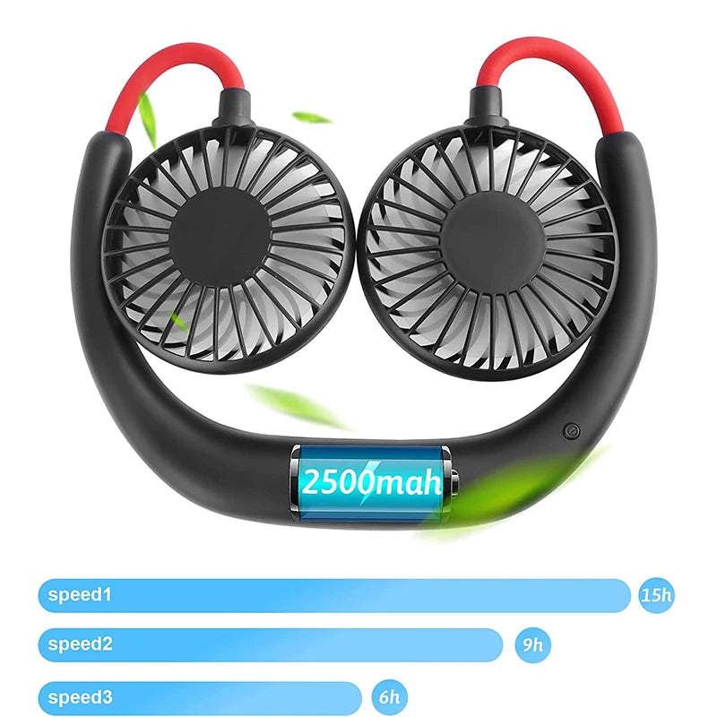 Summer Fan Hanging Neck Fan Charging Usb Hanging Neck Fan Mini Portable Electric Fan Outdoor Sports Cooling Fan