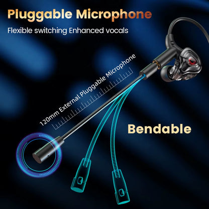 G59 Game Wired Headphones HIFI Bass In-Ear Headphones Wire Controlled with Microphone Noise Reduction Headphones
