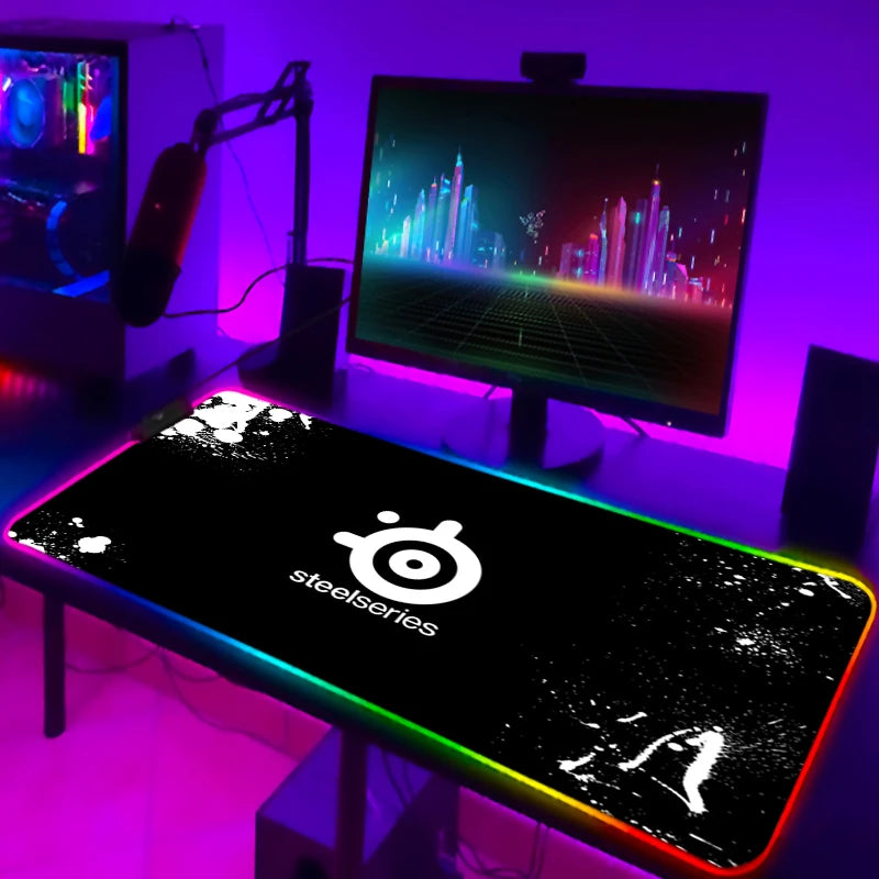 Rgb Mouse Pad Xxl Steelseries Laptop Mat Gaming Mousepad Backlit Keyboard Gamer Girl Table Pads Deskpad Mausepad Cs Go