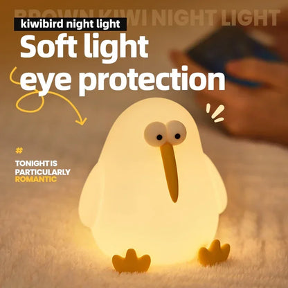 Rechargeable LED Night Light Cute Silicone Night Light with Timer Dimming Touch Lamp Bedside Decoration Lighting Children Gift