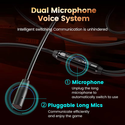 G59 Game Wired Headphones HIFI Bass In-Ear Headphones Wire Controlled with Microphone Noise Reduction Headphones