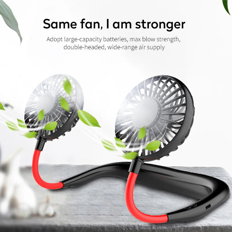 Summer Fan Hanging Neck Fan Charging Usb Hanging Neck Fan Mini Portable Electric Fan Outdoor Sports Cooling Fan