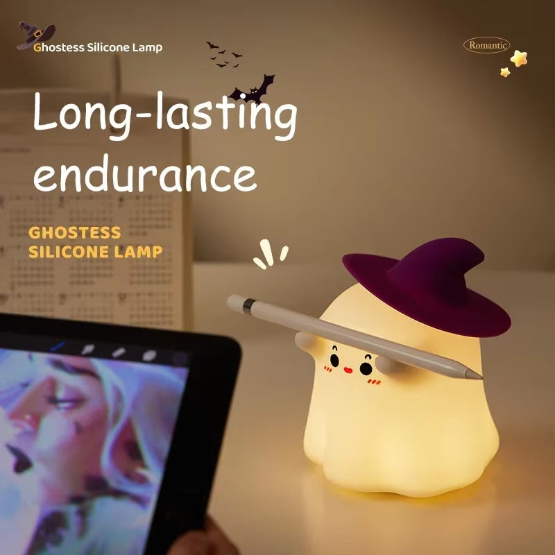 Rechargeable LED Night Light Cute Silicone Night Light with Timer Dimming Touch Lamp Bedside Decoration Lighting Children Gift